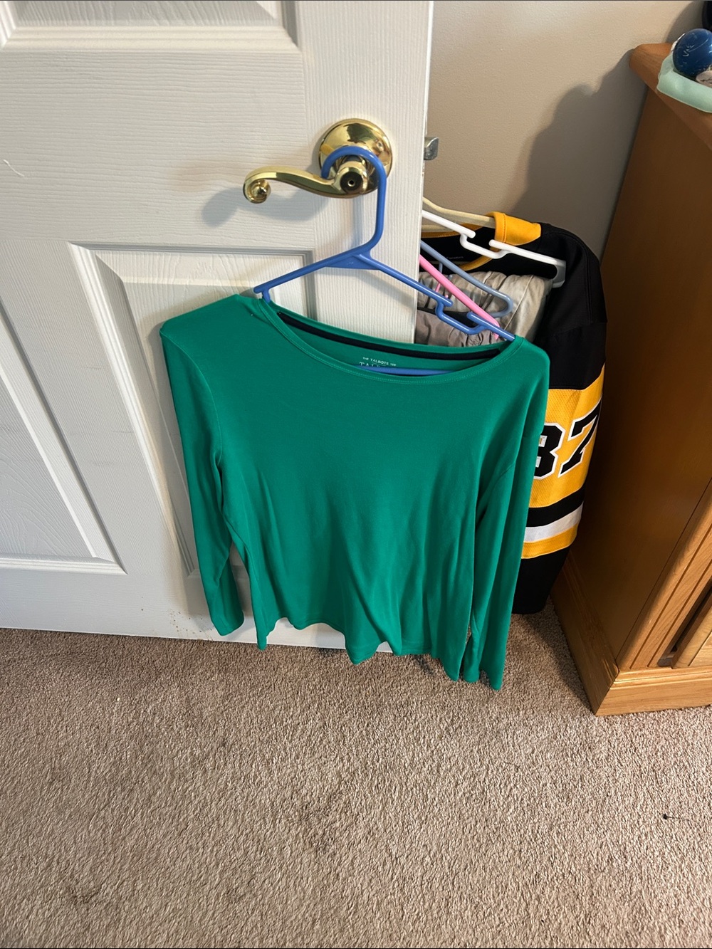Talbots Emerald Green Long Sleeve Scoop Neck Top